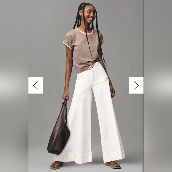 SOLDThe McKinley Regenerative Cotton Corset Wide-Leg Pants by Pilcro - Picture 2 of 7